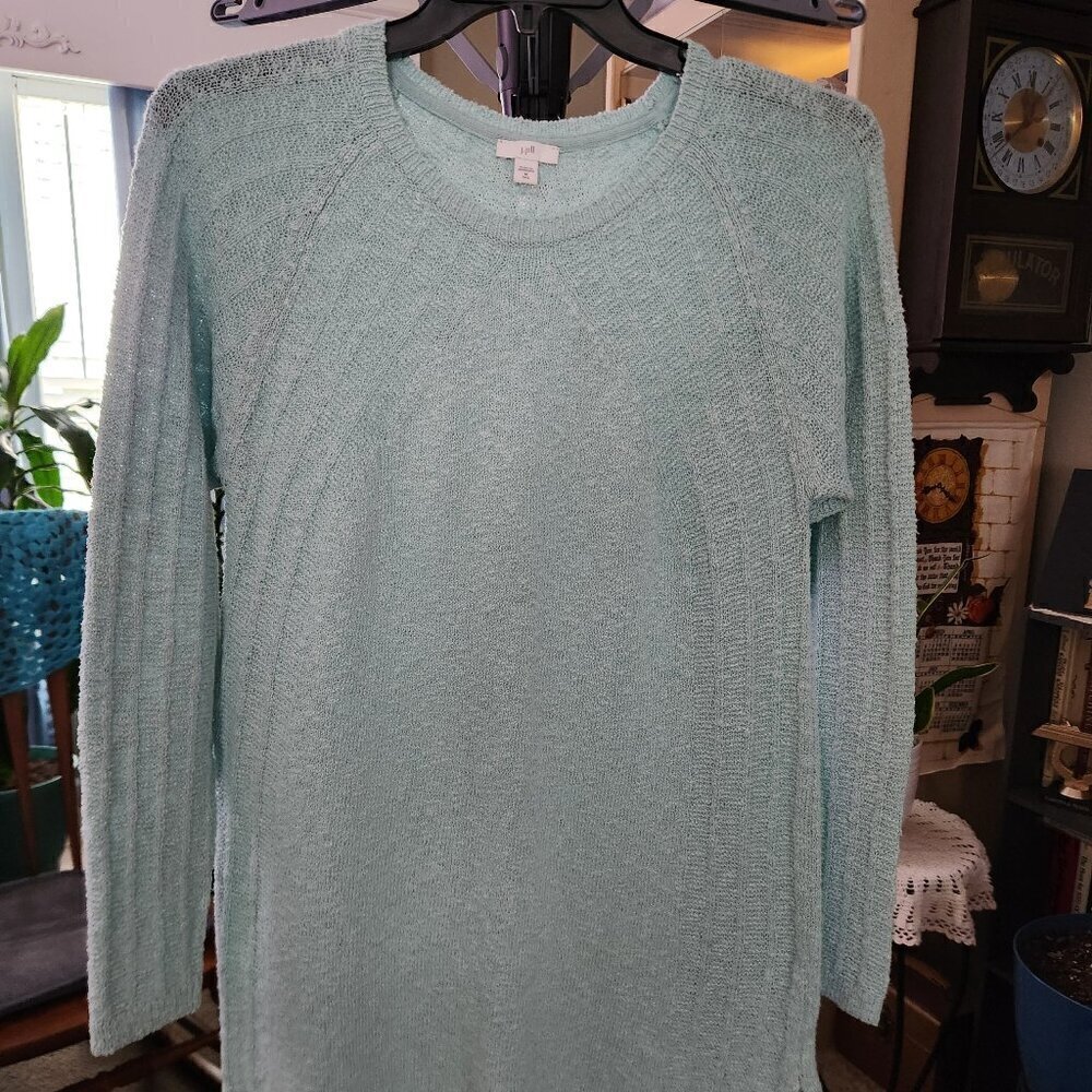 J.Jill Women Light Blue Sweater Long Sleeve Medium Tall RN97641